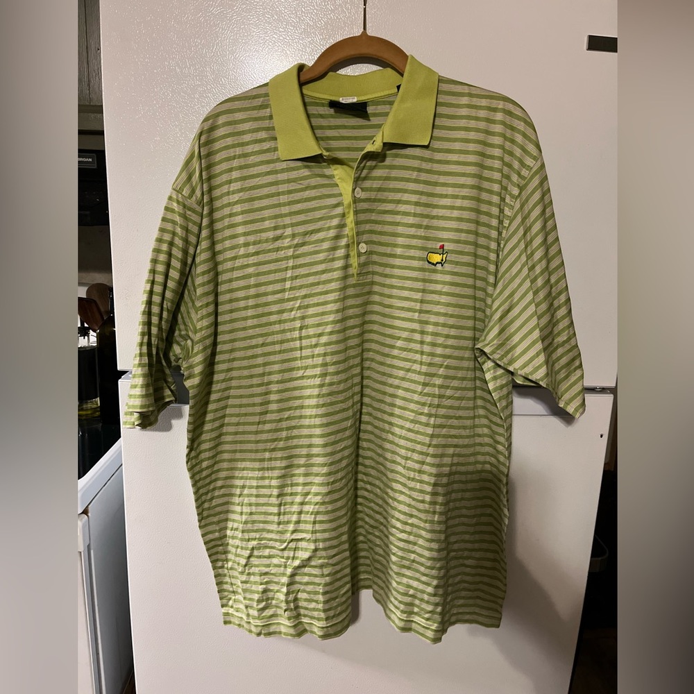 Vintage Masters Clubhouse Collection Golf Shirt XLarge‎ Polo Lime Green